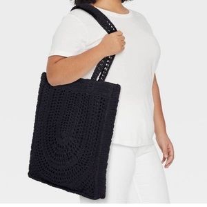 Crochet Tote Handbag - Universal Thread™ Black
